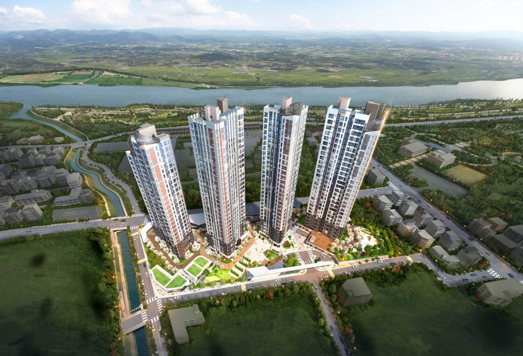 아산 삼일파라뷰 부감도 온천